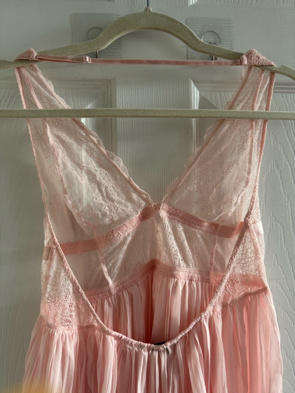 NWT Victoria's Secret Chiffon Pleated Babydoll Lingerie Pink L - Picture 8 of 15
